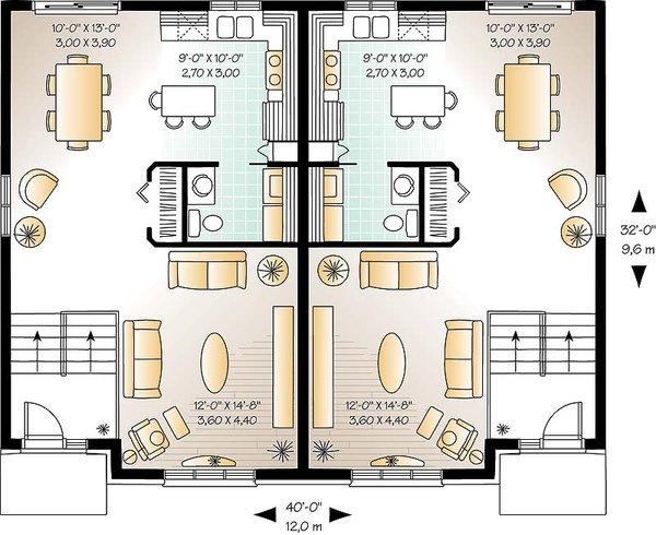 Home Plan - Floor Plan - Main Floor for Colonial House Plan #23-679 - 3 bed, 1.5 bath
