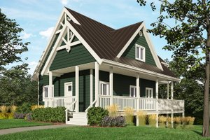 Cottage Exterior - Front Elevation Plan #118-170