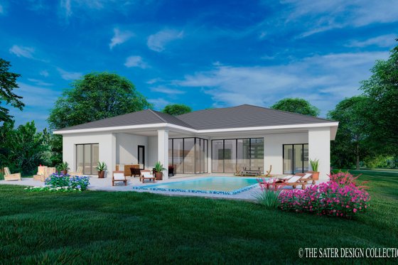 Exterior - Rear Elevation for Modern House Plan #930-551 - 3 bed, 1.5 bath