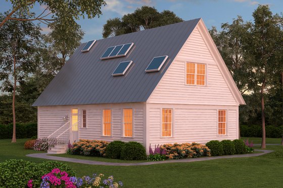 Exterior - Front Elevation 4 for Colonial House Plan #903-1 - 2 bed, 2 bath