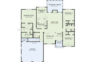 Floor Plan - Main Floor for Traditional House Plan #17-2877 - 3 bed, 2 bath