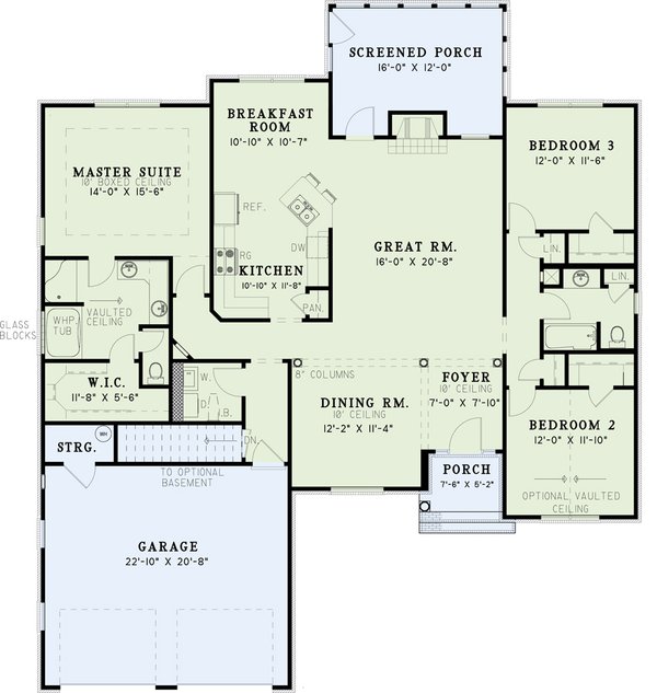 Dream House Plan - Traditional Floor Plan - Main Floor Plan #17-2877