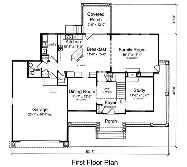 Country Floor Plan - Main Floor Plan #46-488