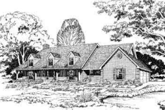 Exterior - Front Elevation for Country House Plan #312-213 - 3 bed, 2.5 bath