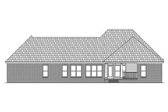 Exterior - Rear Elevation for Southern House Plan #21-175 - 3 bed, 2.5 bath