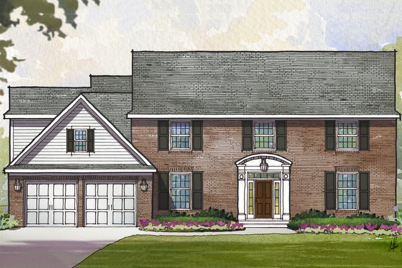 Colonial Style House Plan - 4 Beds 3.5 Baths 3400 Sq/Ft Plan #901-115