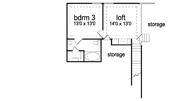 Architectural House Design - Traditional Floor Plan - Upper Floor Plan #84-381