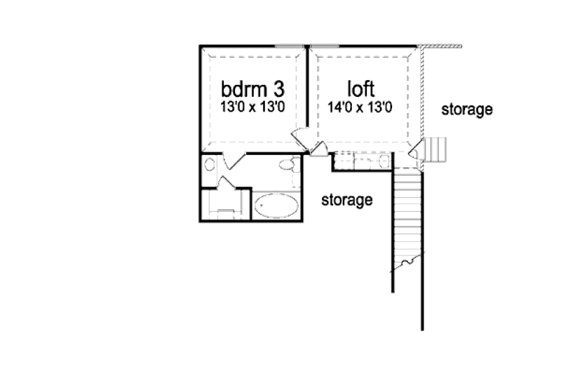 Home Plan - Floor Plan - Upper Floor for Traditional House Plan #84-381 - 3 bed, 3 bath