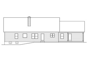 Exterior - Rear Elevation for Ranch House Plan #22-644 - 4 bed, 3.5 bath
