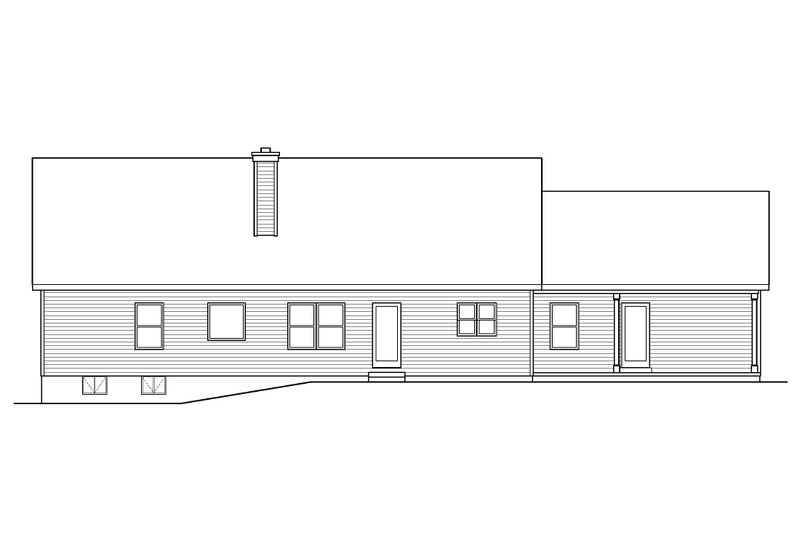 Home Plan - Exterior - Rear Elevation for Ranch House Plan #22-644 - 4 bed, 3.5 bath
