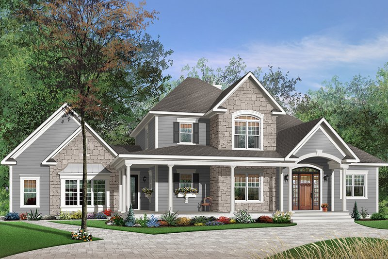 Architectural House Design - Traditional Exterior - Front Elevation Plan #23-543