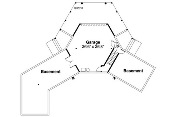 Floor Plan - Lower Floor for Craftsman House Plan #124-853 - 2 bed, 2 bath