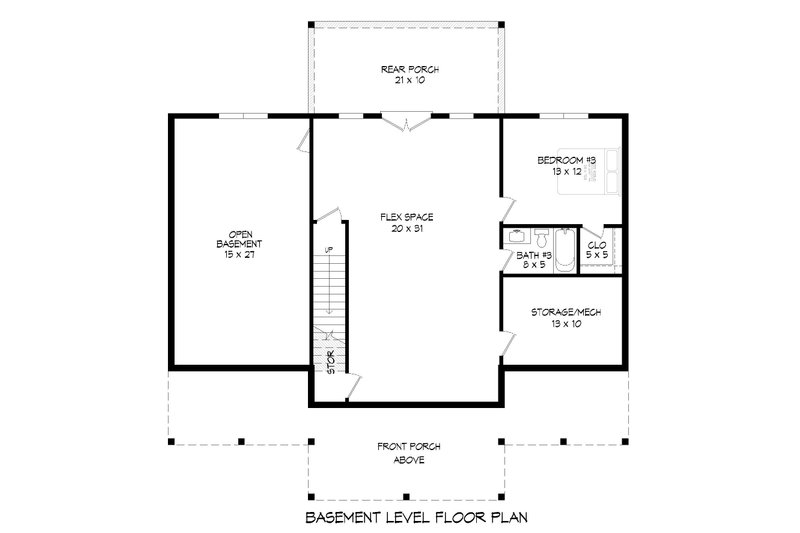 Architectural House Design - Floor Plan - Lower Floor for Southern House Plan #932-859 - 3 bed, 3 bath