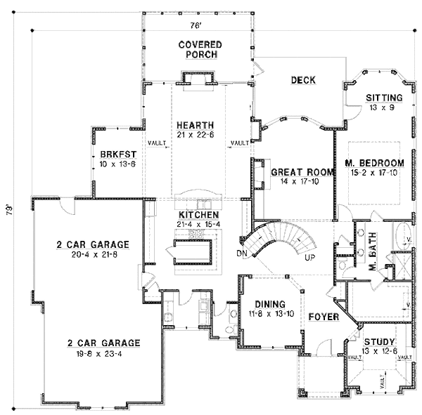 European Floor Plan - Main Floor Plan #67-880