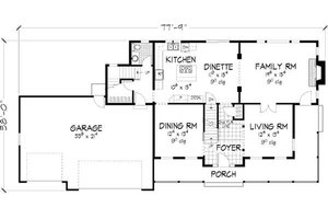 Floor Plan - Main Floor for Country House Plan #51-339 - 3 bed, 2.5 bath