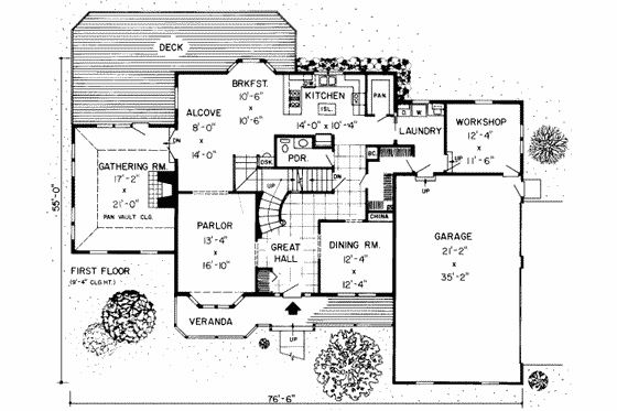 Floor Plan - Main Floor for Country House Plan #312-245 - 4 bed, 2.5 bath