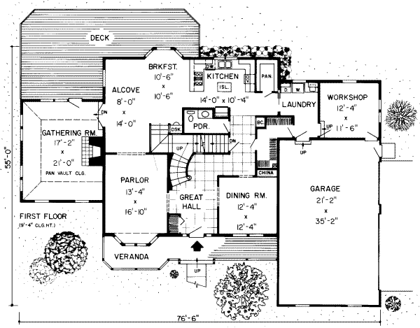 Country Floor Plan - Main Floor Plan #312-245