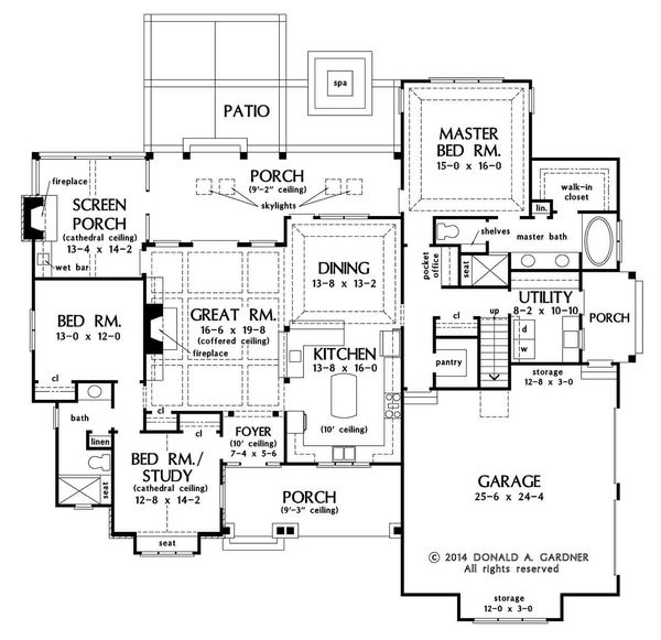 House Plan Design - Craftsman Floor Plan - Main Floor Plan #929-32