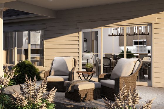 Exterior - Covered Porch for Cottage House Plan #455-410 - 3 bed, 2 bath