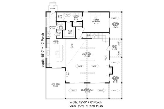 Floor Plan - Main Floor for Country House Plan #932-1219 - 5 bed, 3.5 bath