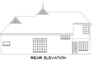Exterior - Rear Elevation for European House Plan #424-108 - 3 bed, 2.5 bath