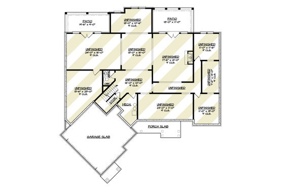 Floor Plan - Lower Floor for Craftsman House Plan #119-452 - 3 bed, 3.5 bath