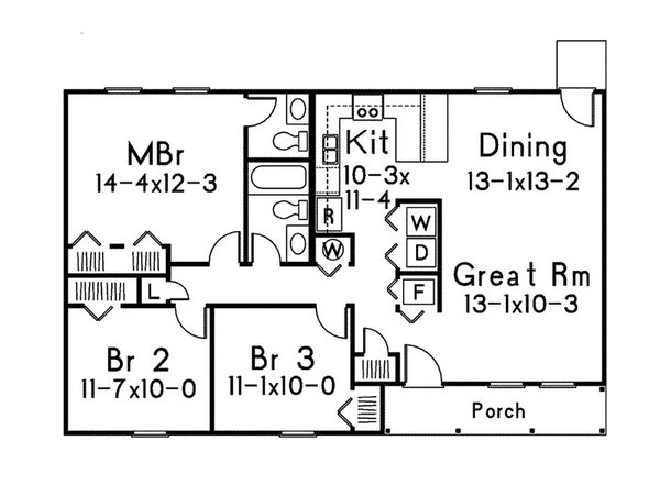 Dream House Plan - Ranch Floor Plan - Main Floor Plan #57-711