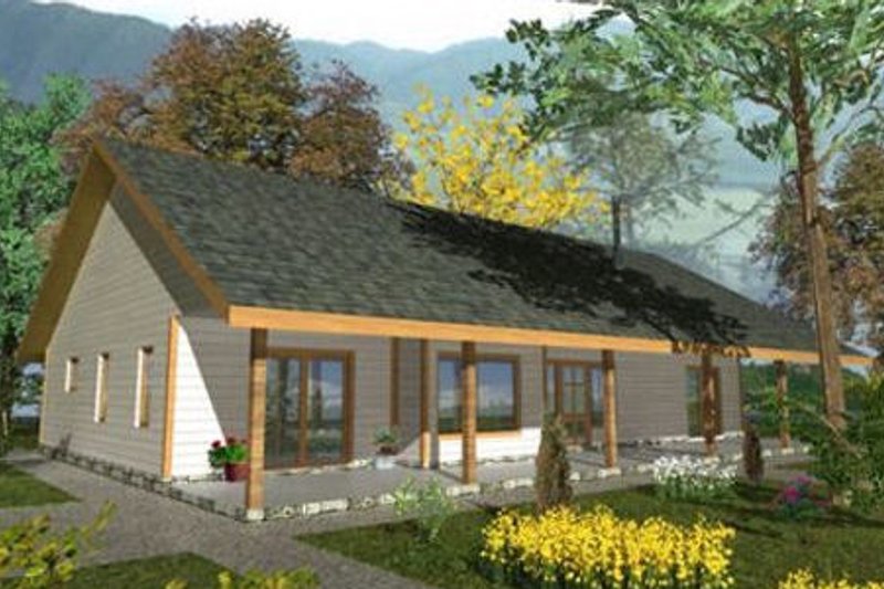 Architectural House Design - Cabin Exterior - Front Elevation Plan #117-517