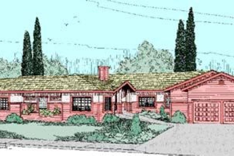 House Blueprint - Ranch Exterior - Front Elevation Plan #60-260