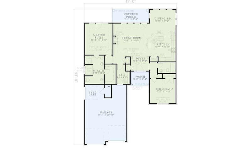 Home Plan - Floor Plan - Main Floor for Country House Plan #17-2654 - 2 bed, 2 bath