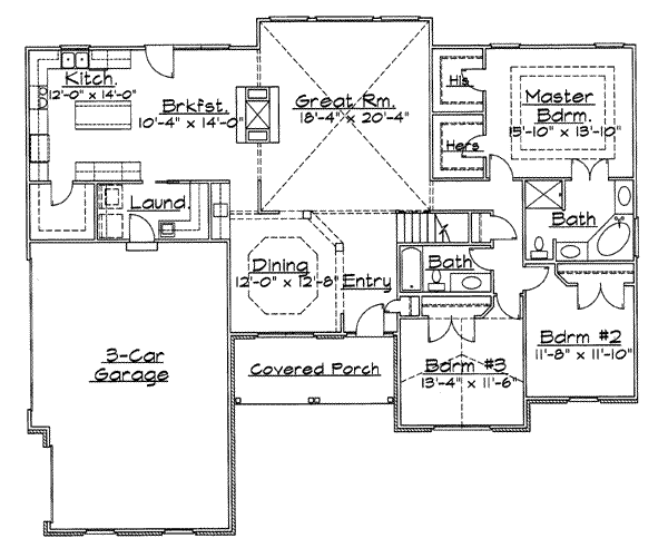 Traditional Floor Plan - Main Floor Plan #31-134
