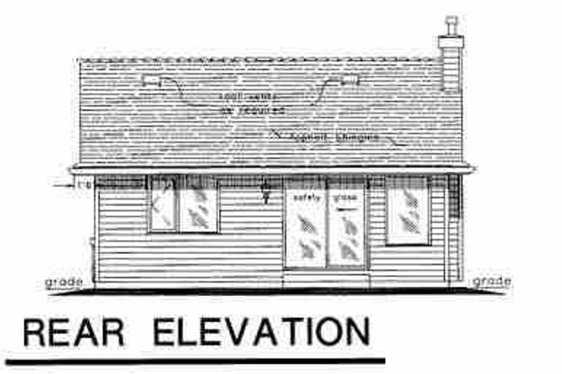 Dream House Plan - Exterior - Rear Elevation for Cottage House Plan #18-1049 - 1 bed, 1 bath