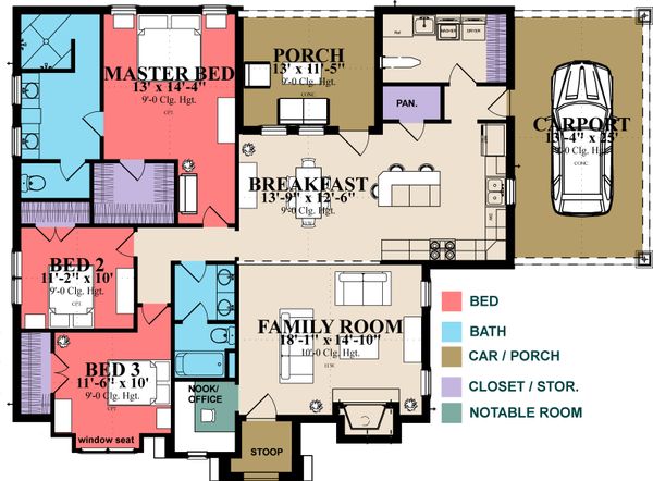Cottage Floor Plan - Main Floor Plan #63-396