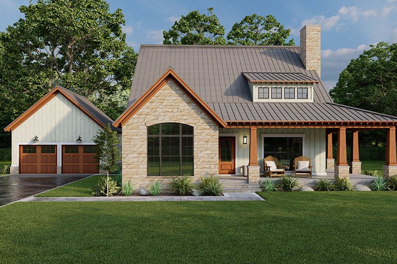 House Blueprint - Craftsman Exterior - Front Elevation Plan #923-295