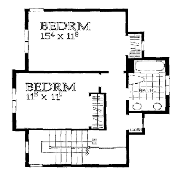 House Blueprint - Bungalow Floor Plan - Upper Floor Plan #72-462