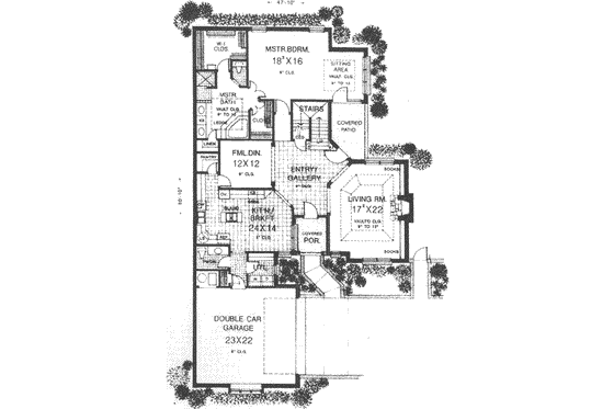Floor Plan - Main Floor for Craftsman House Plan #310-492 - 3 bed, 2.5 bath