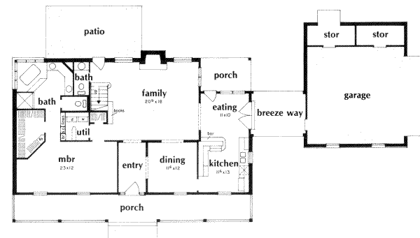 Southern Floor Plan - Main Floor Plan #36-300