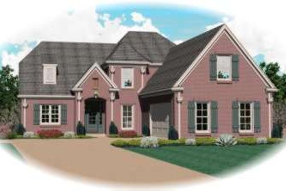 Exterior - Front Elevation for European House Plan #81-1158 - 3 bed, 2.5 bath