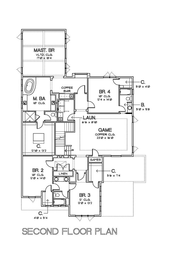 Modern Floor Plan - Upper Floor Plan #449-17