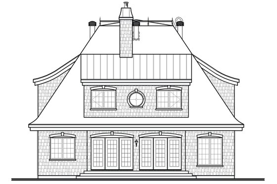 Rear View - 2600 square foot European home
