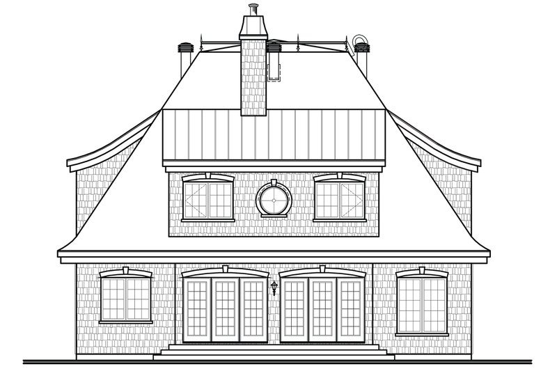 Dream House Plan - Rear View - 2600 square foot European home