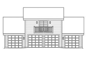 Exterior - Rear Elevation for Traditional House Plan #57-349 - 1 bed, 1.5 bath