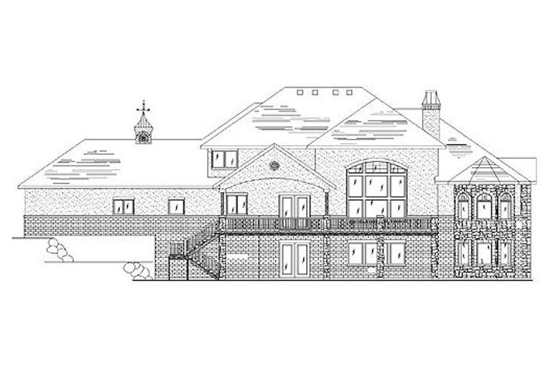 Dream House Plan - Exterior - Rear Elevation for European House Plan #5-397 - 6 bed, 3.5 bath