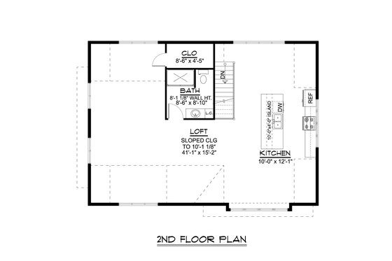 Floor Plan - Upper Floor for Country House Plan #1064-266, 1 bath