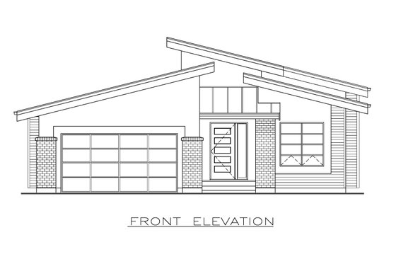 Exterior - Other Elevation 2 for Contemporary House Plan #1100-41 - 2 bed, 2 bath