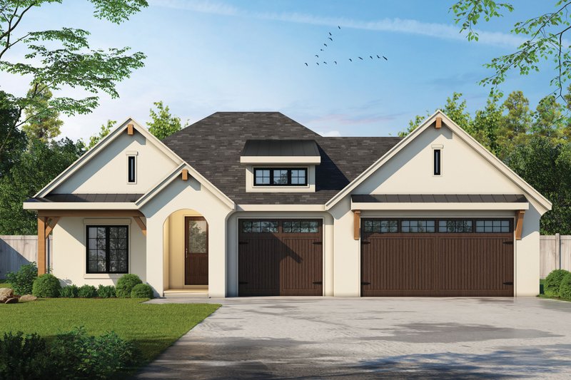 House Blueprint - European Exterior - Front Elevation Plan #20-2575