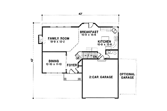 Floor Plan - Main Floor for Traditional House Plan #67-123 - 4 bed, 2.5 bath