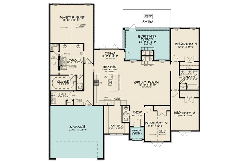 Dream House Plan - Floor Plan - Main Floor for European House Plan #923-187 - 4 bed, 2.5 bath