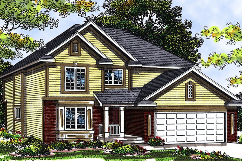 Traditional Style House Plan - 4 Beds 2.5 Baths 2144 Sq/Ft Plan #70-265