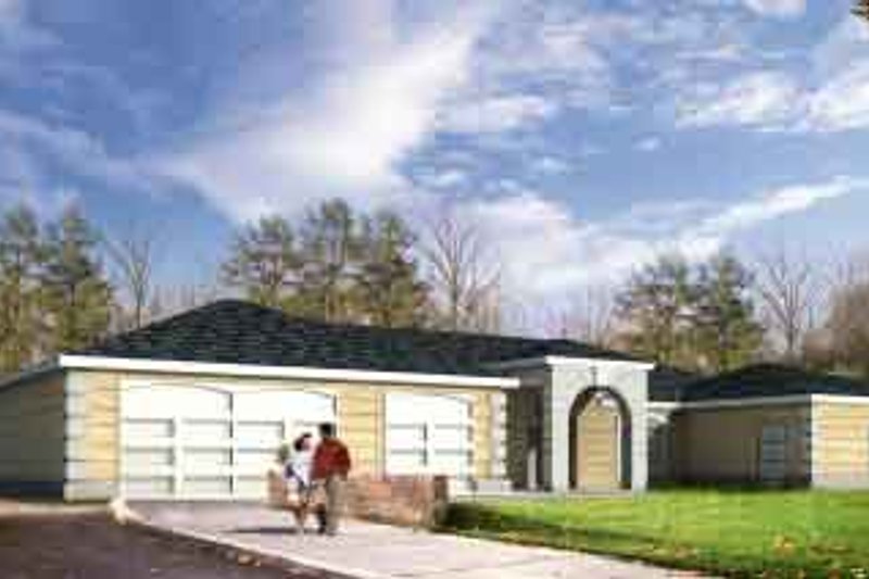 Dream House Plan - Adobe / Southwestern Exterior - Front Elevation Plan #1-970